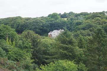 From across the valley you can see the Owners home and Shuffley Barn (2781), Tin Stream cottage is hidden behind the trees.