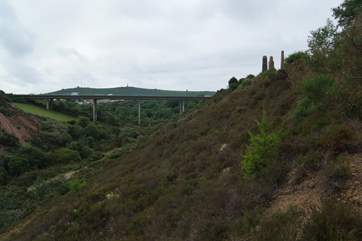 Follow the path along the valley from the barn and both Carn Brea Castle and Monument are visible at the top of the hill.