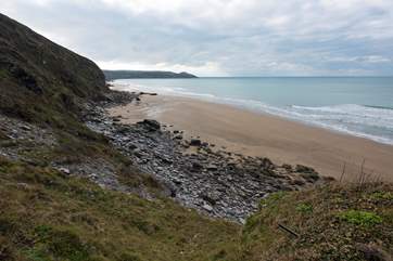 When the tide is out you have almost four miles of golden sand to explore.