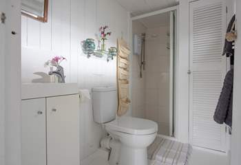 For a small cabin the shower-room is a good size.