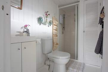 For a small cabin the shower-room is a good size.