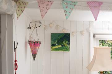 The owner is a terrific artist and her work is displayed throughout the cabin.