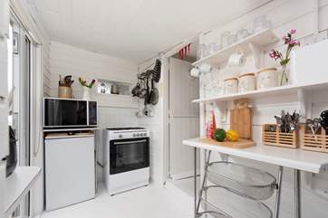 The galley kitchen is small but perfectly formed.
