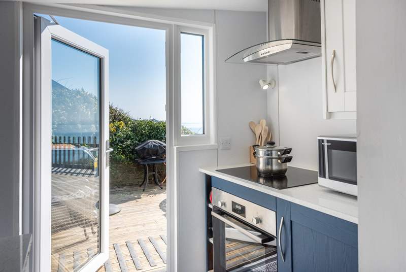Cooking won't be chore when you can open up the door and enjoy the sublime setting.