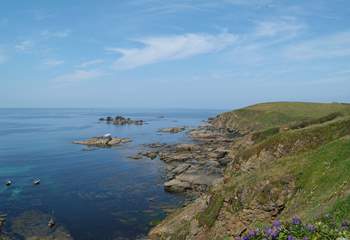 The rugged coast can be explored via the South West Coast Path for a short walk or a full day out ending up in a pub.