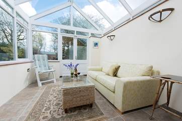 The lovely sunny conservatory.