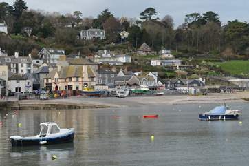 The working harbour and the beach at Lyme Regis.