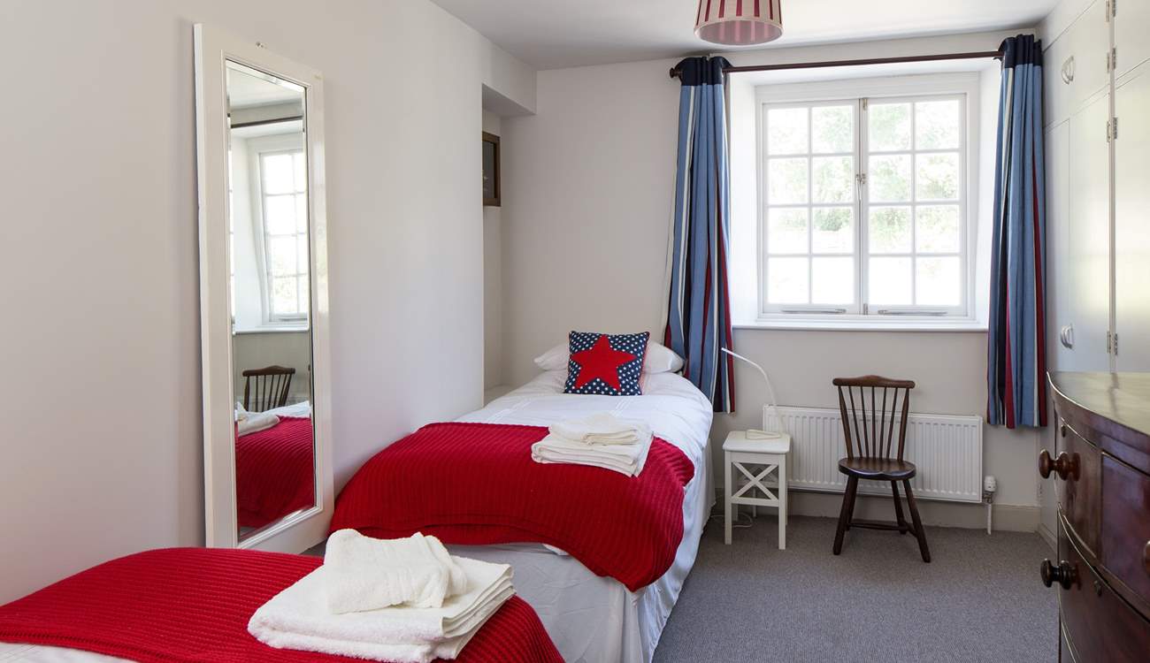 Bedroom 1, the  twin room, is perfect for children with its bright colours, both beds are 3ft.