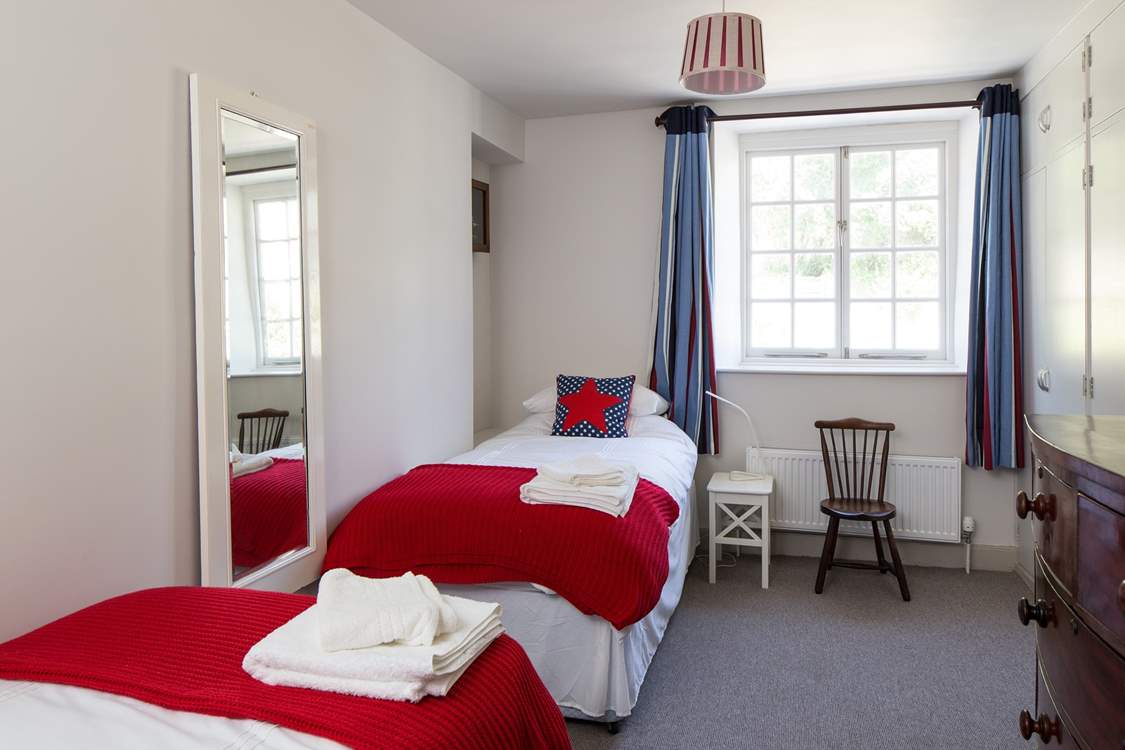 Bedroom 1, the  twin room, is perfect for children with its bright colours, both beds are 3ft.