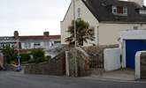 This is the view as you descend Cobb Road. The little gate is the access path to Cobb Cottage and the parking is just below. Turn right into the car park and the allocated space is at the end on the right. - Thumbnail Image