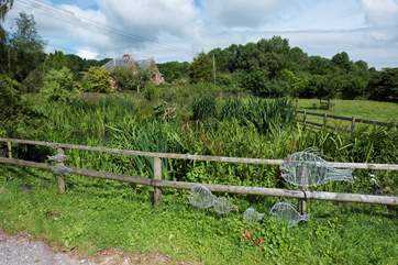 The entrance to the farm - just follow the farm track past the pond.