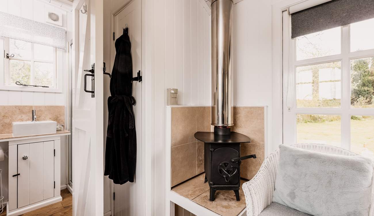 The wood-burner will keep you toasty, no matter the season. 