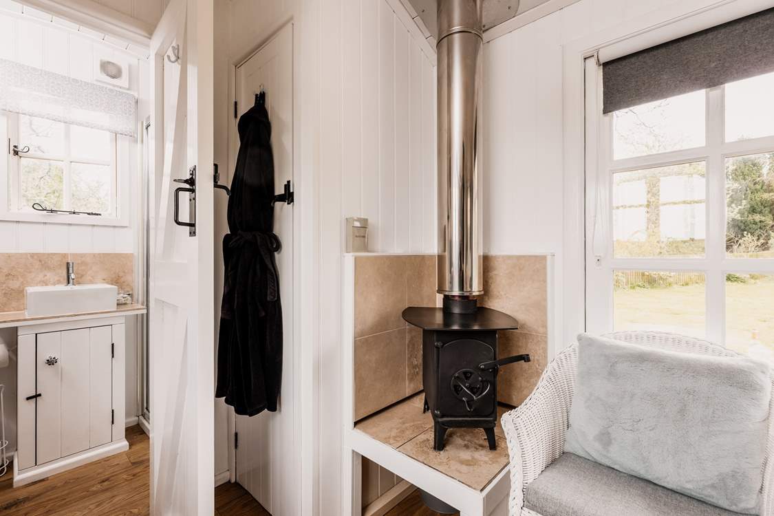 The wood-burner will keep you toasty, no matter the season.