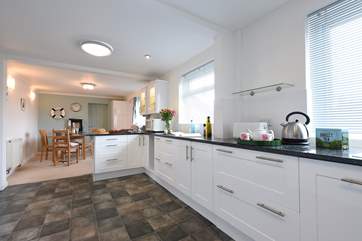 Looking from the kitchen-area to the dining-area.