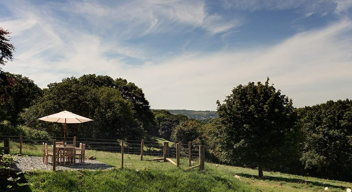 Looking across past the patio area. Rolling countryside as far as the eye can see.