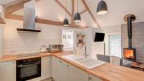 Carefully designed well-equipped kitchen.