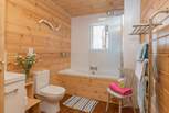 This is the ground floor family bathroom, with a bath as well as the fitted shower.