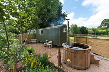 The delightful Lamb's Tale Shepherd's Hut (3246) situated next door.