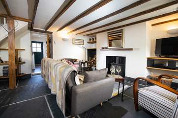 You enter the cottage into this wonderful room the log burner offers a great feature.