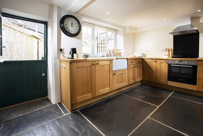The kitchen benefits from a stable-door.