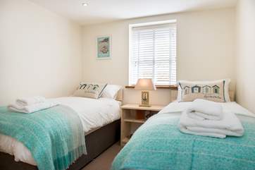 The beautiful twin bedded room.