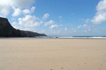 Looking from Chapel Porth towards Porthtowan at low tide.