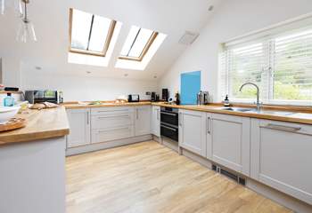 The light and airy living space is very calming. 