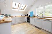 The light and airy living space is very calming.
