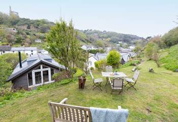 If you wonder up the hill there is a table and chairs for an elevated view. 