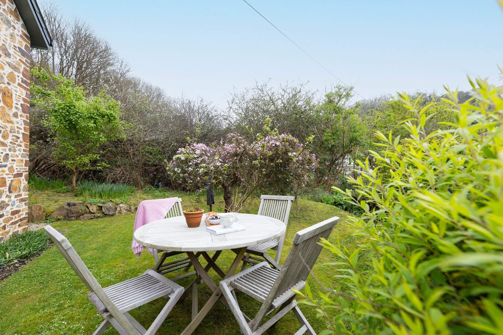 Or sit outside the cottage in the sunshine with your morning coffee. 