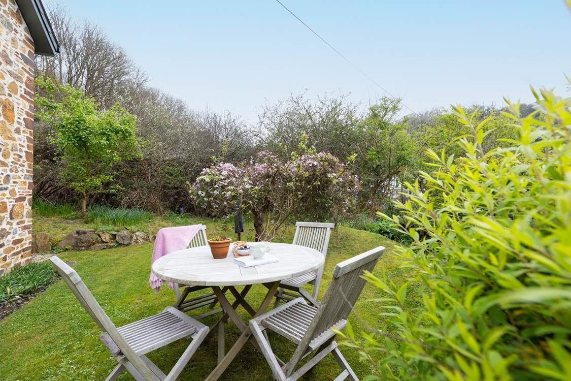Or sit outside the cottage in the sunshine with your morning coffee.