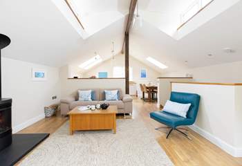 Looking back at your living space on the first floor which has a beautiful outlook.