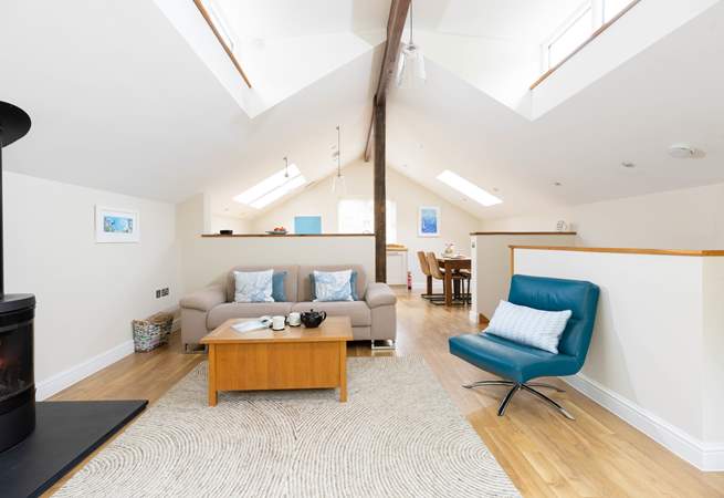 Looking back at your living space on the first floor which has a beautiful outlook.