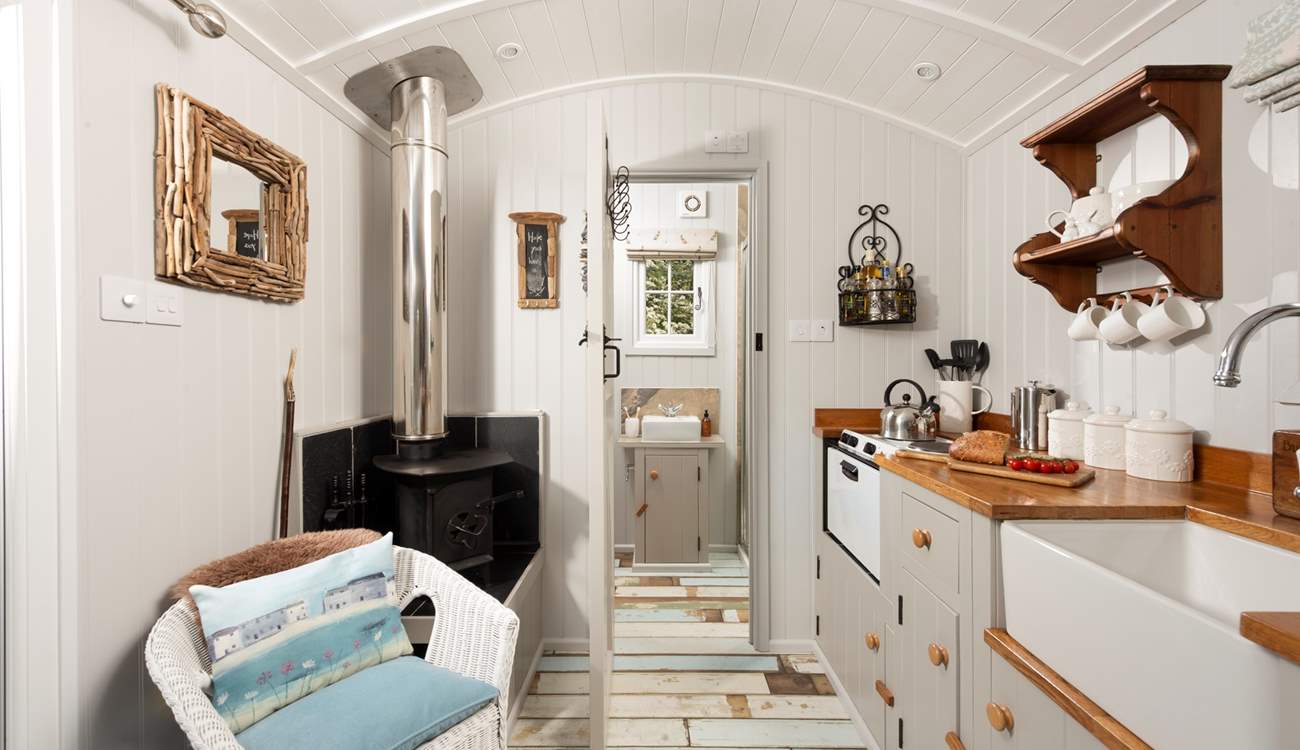 Complete with a wood-burner, The Shepherd's Hut at Georgia Bridge is perfect during every season.