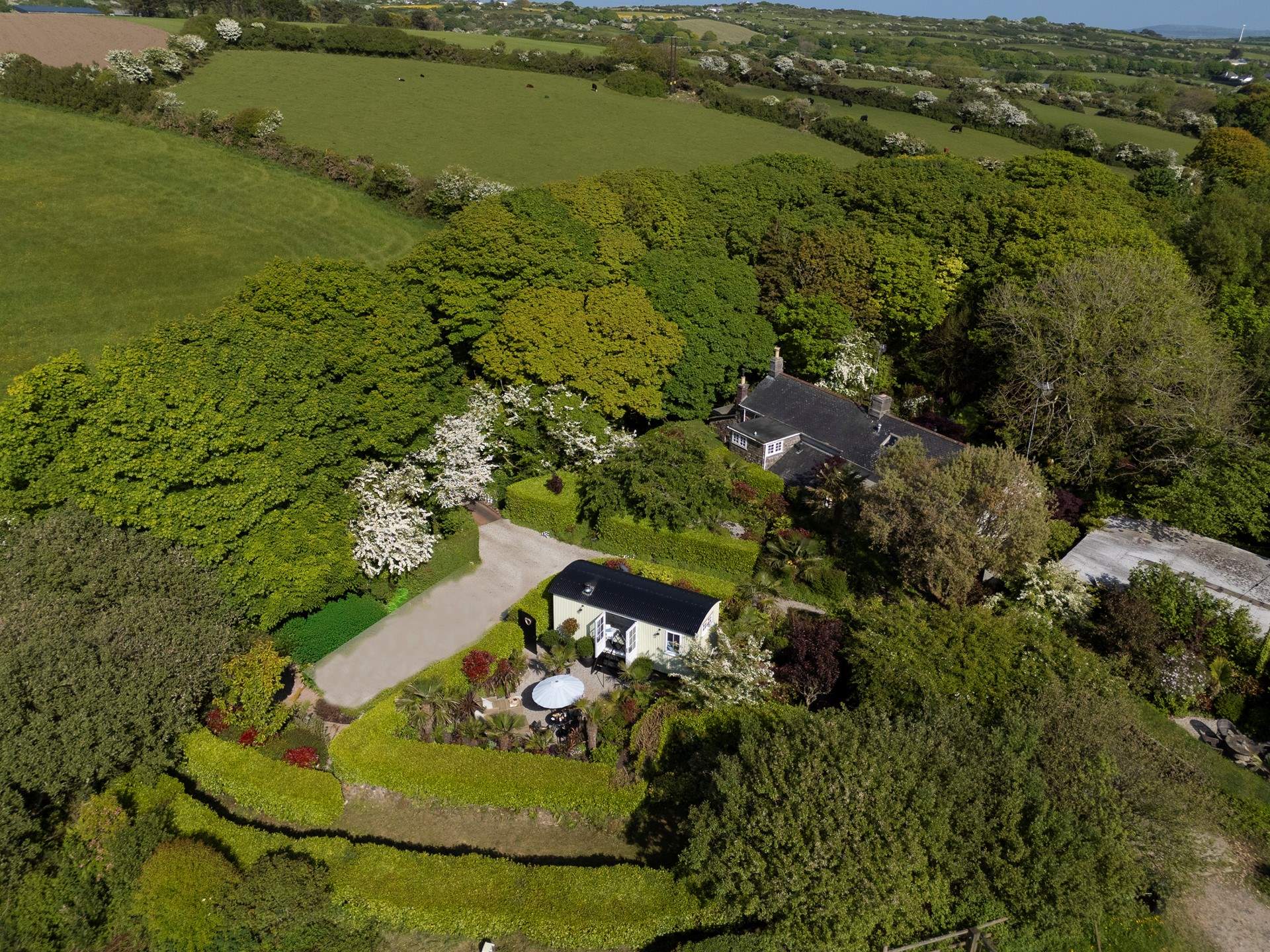 The Shepherd's Hut at Georgia Bridge from above.