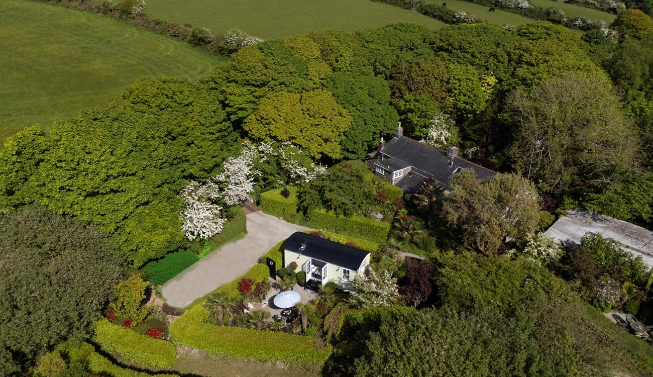 The Shepherd's Hut at Georgia Bridge from above.