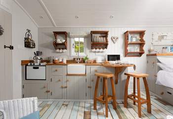 The well-equipped kitchen has everything you'd need for your getaway.