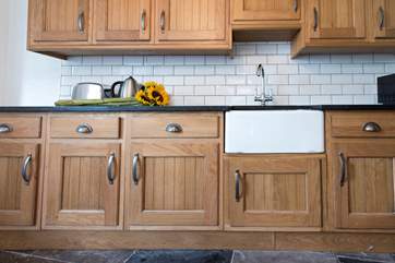 The rustic-look kitchen.