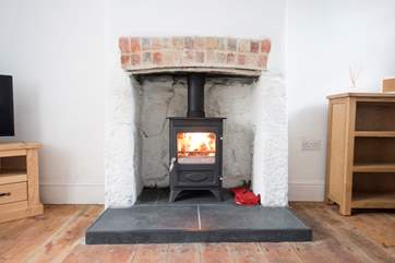 The roaring wood-burner.