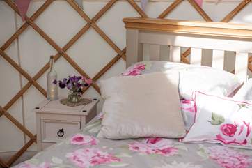 Lovely linens add to the feel of this idyllic retreat.