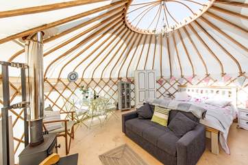 The open plan living space is gorgeous. There is even a sofa bed available for a fifth person.