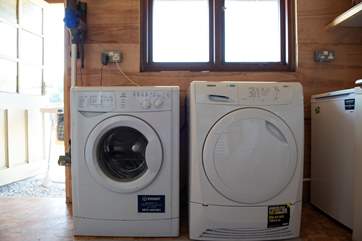 The shed also houses a washing machine, tumble-drier and space to store wetsuits etc.