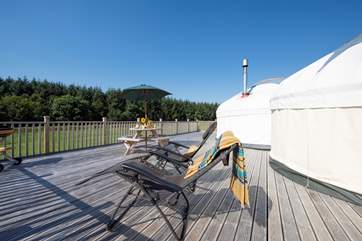Complete with sun loungers, the deck is perfect for relaxing on.