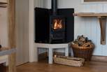 The cosy little wood-burner will keep you warm and toasty on cooler days.