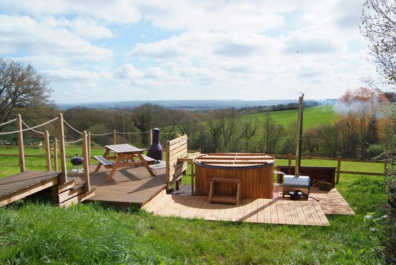 The hot tub could not be in a more stunning position - valley views as far as you can see, with a lovely decked area for al fresco dining.
