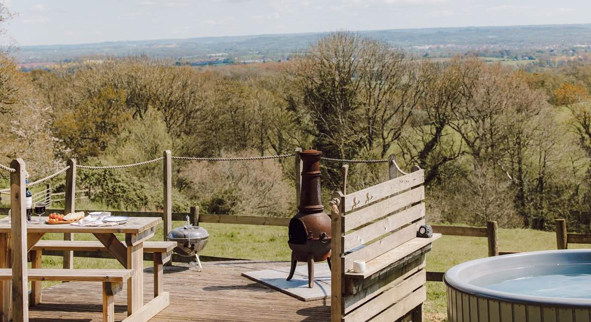 Then stay toasty by the chiminea as the stars appear. 