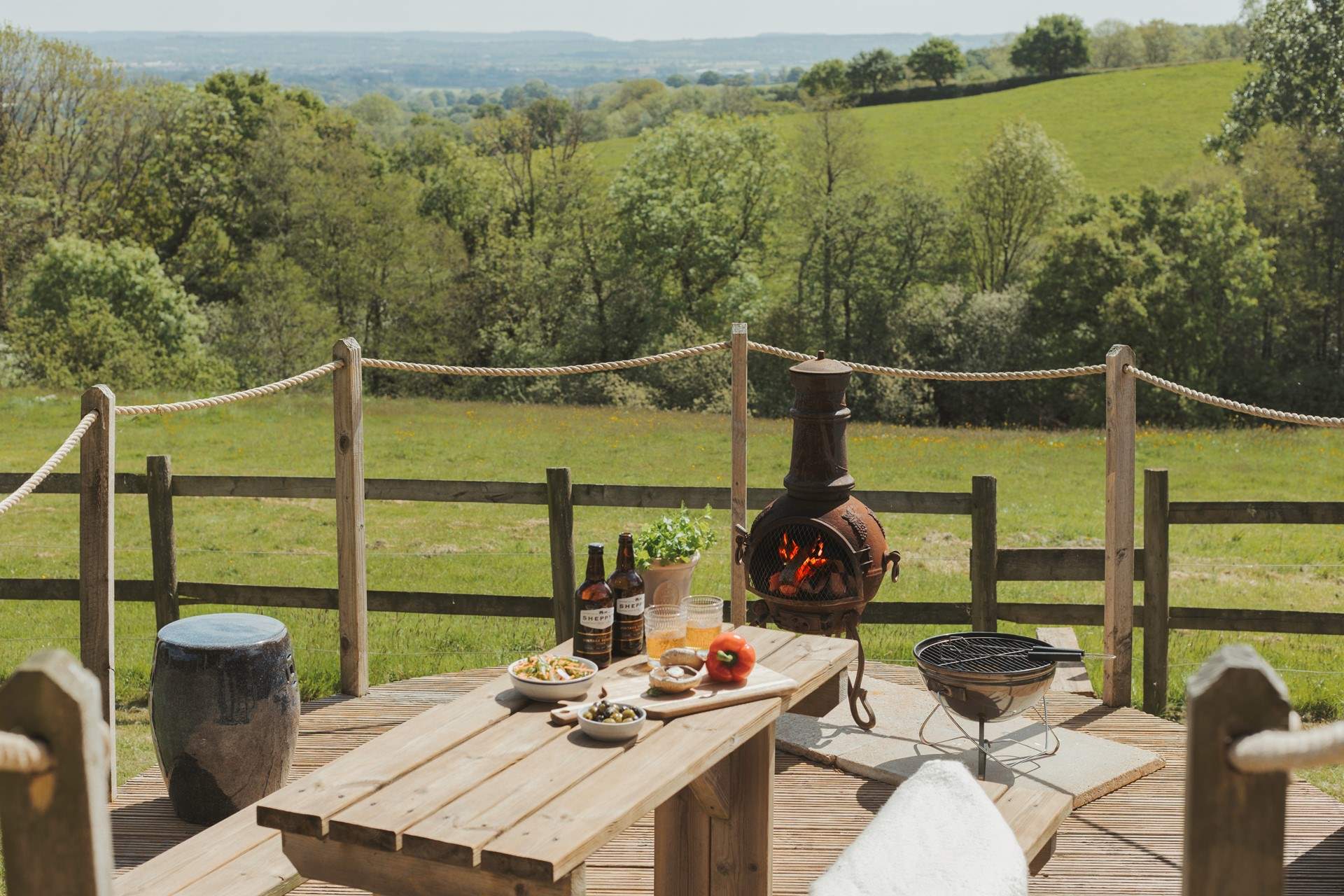 Rustle up some delicious local produce over the barbecue on a balmy summer eve and then get cosy by the warmth of the chiminea. 