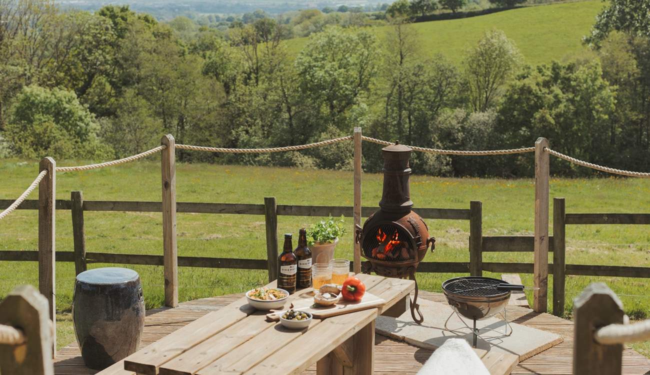 Rustle up some delicious local produce over the barbecue on a balmy summer eve and then get cosy by the warmth of the chiminea. 