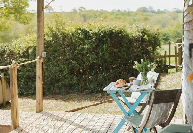 The veranda is an idyllic spot for your morning brew or afternoon tipple.