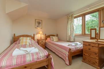 The twin bedroom is on the ground floor.